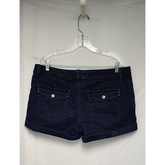 Gap 1969  Jean Shorts Pleated Cuffed Dark Stretch Size  34/14r - Picture 3 of 6